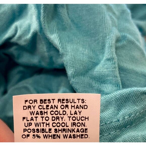 Karen Kane Sleeveless V-Neck Draped Front Tank Top Size Medium Aqua Blue NWT - Picture 5 of 5